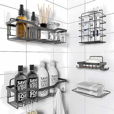 EDENHAUS shower caddy 5 pack, adhesive shower accessory, for bathroom  storage organizer & home decor & kitchen shelf no drilling rustproof  stainless steel bathroom black rack inside shower - Yahoo Shopping