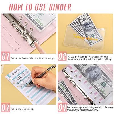 BLMHTWO Cash Envelope Wallet, Cash Envelopes for Budgeting Money Envelopes  for Cash Pu Leather Cash Men and Women Envelopes for Budgeting Reusable For