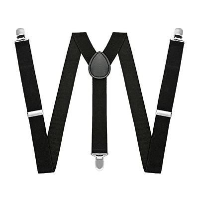 Men's Unisex Clip-on Braces Elastic White Suspender Y-shape Ajustable