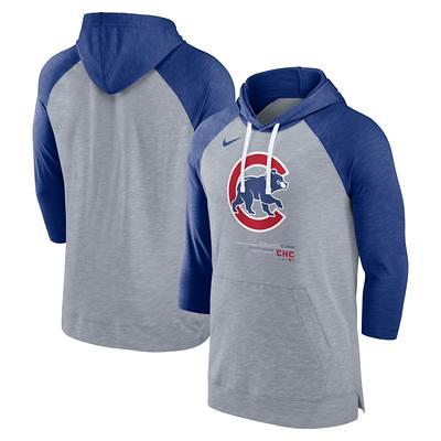 Chicago Cubs Antigua Victory Pullover Hoodie - Black/Heather Gray