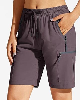 MOCOLY Hiking Cargo Shorts Women 8.5 Quick Dry Lightweight Golf Shorts for  Camping Travel Athletic with Zipper Pockets Purple XS - Yahoo Shopping