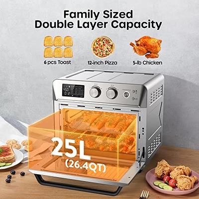 Ovente Stainless Steel Multi-Function Air Fryer Toaster Oven Combo