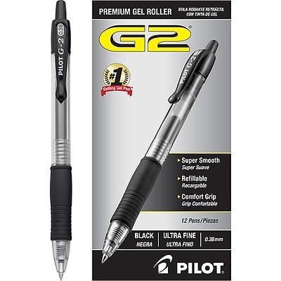 Pilot G2 Retractable Gel Pens, Ultra Fine Point, Black Ink, Dozen (31277) -  Yahoo Shopping