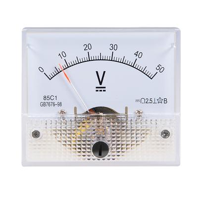 DC 0-50V Analog Panel Voltage Gauge Volt Meter 85C1 2.5% Error