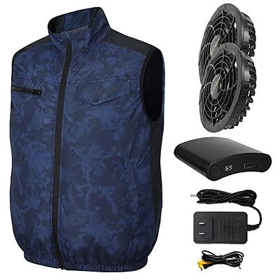 MIDIAN Air Cooling Work Vest with Smart Li-Lon Battery Pack Fashion  Workwear with Fan Set for Workers Summer Clothes (XL, Blue) - Yahoo Shopping