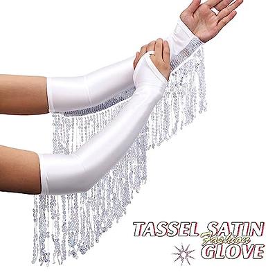 Yikisdy Fashion Sequin Lace Gloves Fingerless Stretch Glove Long