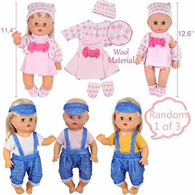 HOAKWA 10 Sets Alive Doll Clothes and Accessories Fits 10-11-12 Inch Baby  Dolls, American 14-14.5 Inch Dolls, with Underwear and Hair Clip Doll