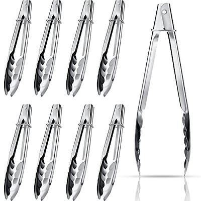 Non-slip Stainless Steel Food Tongs Meat Salad Bread Serving Clip