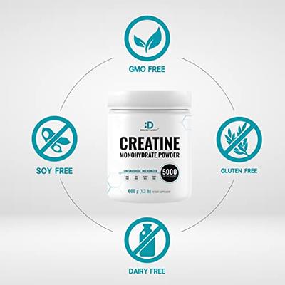 Micronized Creatine Monohydrate Powder 5000mg Per Serv (5g), Keto Friendly  Workout Supplement, Supports Muscle Growth, Strength & Recovery - Pure