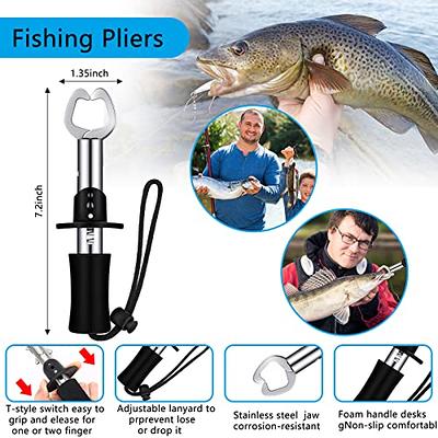 Control Fish Clamp Device Lure Stainless Steel Fishing Lip Grip Holder  Grabber Plier Weight Scale Ruler Tool Tackle Fishing Tool