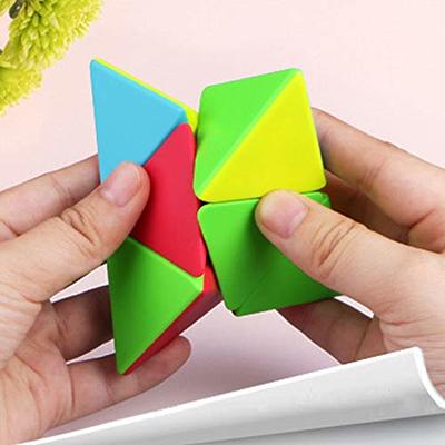 TANCH Pyramid Speed Cube Stickerless Triangle Magic Cube Puzzle Toy Colorful