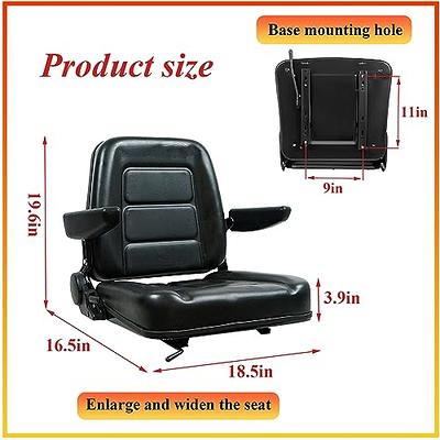 Black Driver Side Forklift Seat Universal Waterproof Truck Cushion Seat  Backrest