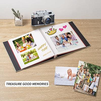 Photo Album Self Adhesive Pages Scrapbook Magnetic Photo Albums for 4x6 5x7  8x10 Pictures Books with Sticky Pages with A Metallic Pen for Baby Family