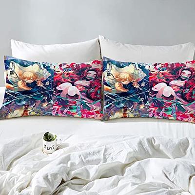 Japanese Anime Duvet Cover Set Twin Size,Zenitsu and Nezuko