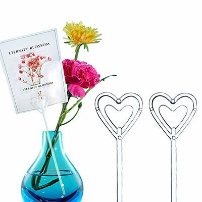 100 Pcs Plastic Floral Picks Floral Card Holder Flower Picks Heart Shape  Flower
