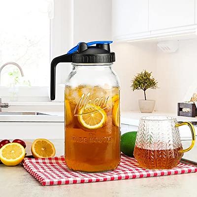 Pitcher 50 Oz. (Set of 2) Small Size Fridge Door Plastic Pitcher with Lid, Jug for Fridge, Juice Container with Lid, Iced Tea Pitcher