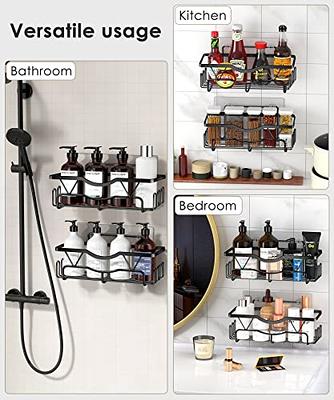 longzon Shower Caddy with 6 Traceless Adhesive, 3 Pack Shower Organizer, No  Drilling Stainless Steel Shower Shelf, for Bathroom Suction Cup Storage  Rack Shelves Black - Yahoo Shopping