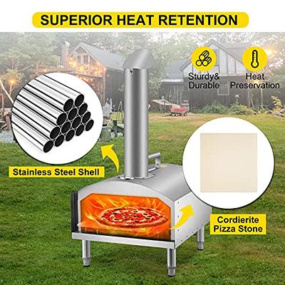 VEVOR Wood Fired Oven 12,Outdoor Pizza Oven with Foldable Legs,Stainless  Steel Pizza Maker 932℉ Max Temperature,Wood Pellets Burning Pizza Oven with  Accessories for Outside,Garden,Courtyard Cooking. - Yahoo Shopping