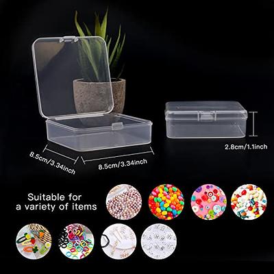 Small Plastic Box, 4.3 X 2.3 X 1.5 Stackable Mini Plastic Storage Box  with Lid, Clear Plastic Organizer Container for Jewelry Beads Small Crafts