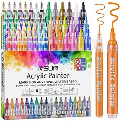 Arrtx Acrylic Paint Pens 62PCS Water Based Acrylic Markers Paint Markers fo