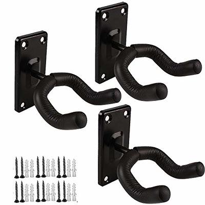 Vistreck Guitar Wall Mount Hanger Solid Wood Guitar Hanger Wall Hook Holder  Stand with Metal Steadying Bars for Acoustic Electric Guitar Bass Ukulele 