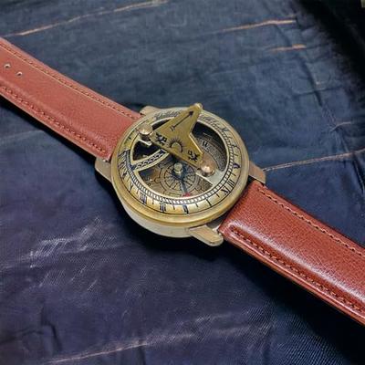 Steampunk Wrist Brass Compass & Sundial Watch Handmade Collectible Nautical  Gift | eBay