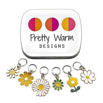 Daisies Stitch Marker Set for Knitting With Storage Case