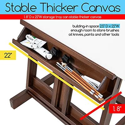 MEEDEN Art Painting Easel, Beech Wood Studio Easel 53 to 91 H, Holds  Canvas Up to 78, Large Professional H-Frame Easel Stand with Storage Tray