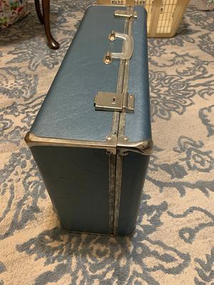 Large Blue Vintage Suitcase