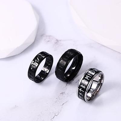 Stainless Steel Rings for Men Wedding Ring Cool Simple Band 8mm Width 3Pcs  A Set