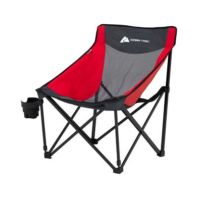 Coleman Broadband Mesh Quad Adult Camping Chair, Red 