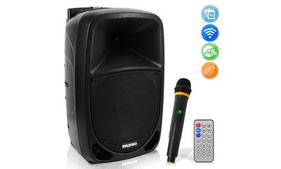 Portable Bluetooth PA Speaker System - 1200W Rechargeable Outdoor Bluetooth  Speaker Portable PA System w/ 15” Subwoofer 1” Tweeter, Recording Function