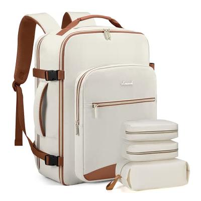 Travel Backpack for Women Men, Carry On Backpack for Traveling on  Airplane,Laptop Backpack with Shoe Compartment, Flight Approved Personal  Item Travel Bag Waterproof Luggage Backpack White 