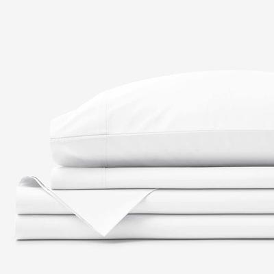 The Company Store Company Cotton 3-Piece White Solid 300-Thread Count Cotton Percale Twin XL Sheet Set