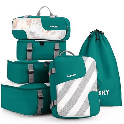 Compression Packing Cubes 4 Pcs, Travel Luggage Organizer Accessories  Extensible Storage Bags Travel Cubes for Suitcase