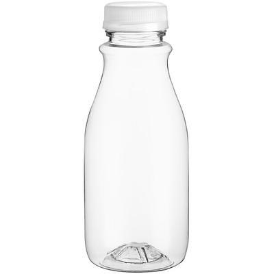 16 oz. Square Carafe PET Clear Juice Bottle - 160/Bag