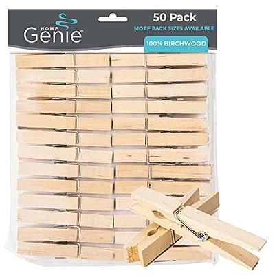 Home Genie Large Wooden Clothespins, 2.9, 50 Pack Natural Birchwood, Rust  and Moisture Resistant Clothes Pegs, Durable Wood Clothing Pins, Strong  Grip, Laundry Clothesline, Bag Clips, Crafts, Photos - Yahoo Shopping