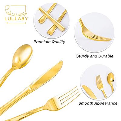 Lullaby 200pcs Gold Plastic Silverware, Gold Plastic Cutlery, Gold Utensils  Includes 100 Gold Forks, 50 Gold Spoons, 50 Gold Knives, Plastic Silverware  Sets for Parties Wedding, Birthday and Daily Use - Yahoo Shopping