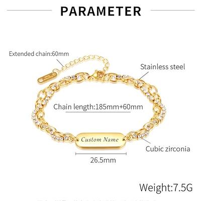 Custom Personalized Engraving Name Letter Bracelet for Women Men Stainless  Steel Gold Fashion Kids Bracelet Nameplate Jewelry