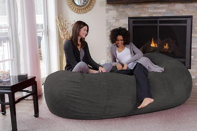 Microsuede 6FT Foam Giant Bean Bag Memory Living Room Chair Lazy Sofa Soft  Cover