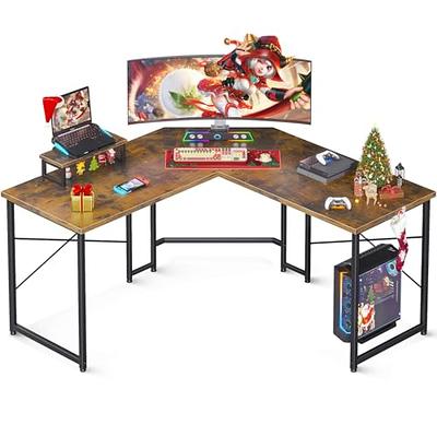 58 L Shaped Gaming Desk, Modern Style Computer Desk for Home Office,  Sturdy Home Office Writing Corner Computer Desk