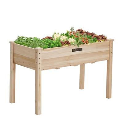 SmileMart Wooden Raised Planter Box for Vegetables, Plants and Herbs 