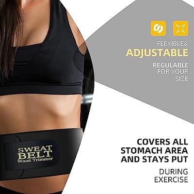 Sweat Band Waist Trainer for Women and Men, Neoprene Waist Belt with Phone  Pocket, Adjustable & Flexible Sweat Band, Stomach Wrap for Exercise to