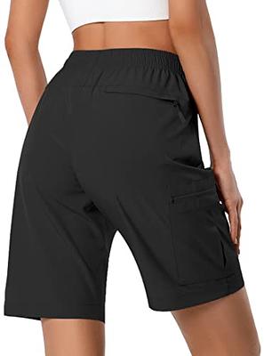 CRZ YOGA Women's Lightweight Mid Rise Hiking Shorts 4'' - Stretch Athletic  Summer Travel Outdoor Golf Shorts Zip Pockets