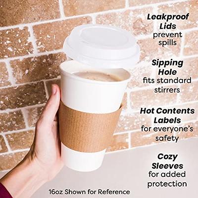 Comfy Package [100 Sets - 16 oz.] Disposable Coffee Cups with Lids,  Sleeves, Stirrers - To Go Paper Hot Cups - Yahoo Shopping