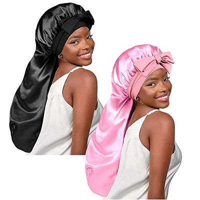YANIBEST 2Pcs Silk Bonnet for Sleeping Braid Bonnet for Long Hair with Tie  Band Bonnet for Braids Curly Hair Locs Gifts for Women - Yahoo Shopping