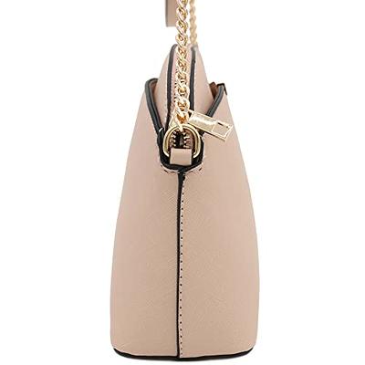 FashionPuzzle Saffiano Small Dome Crossbody bag with Chain Strap
