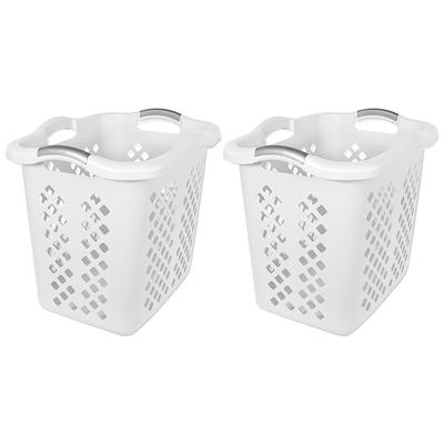 Home Logic 2 Bushel Plastic Lamper Laundry Basket with Silver Handles, Teal  Splash, 2 Pack 