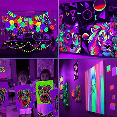 UV Black Light for Glow Party,Flood Light with USB 6WLED Neon Glow for Glow  Party Fluorescent Poster Body Paint Glow in The Dark