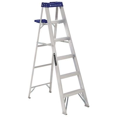 Louisville Ladder 6 Foot Fiberglass Cross Step Ladder With 300 Lb. Capacity, Red